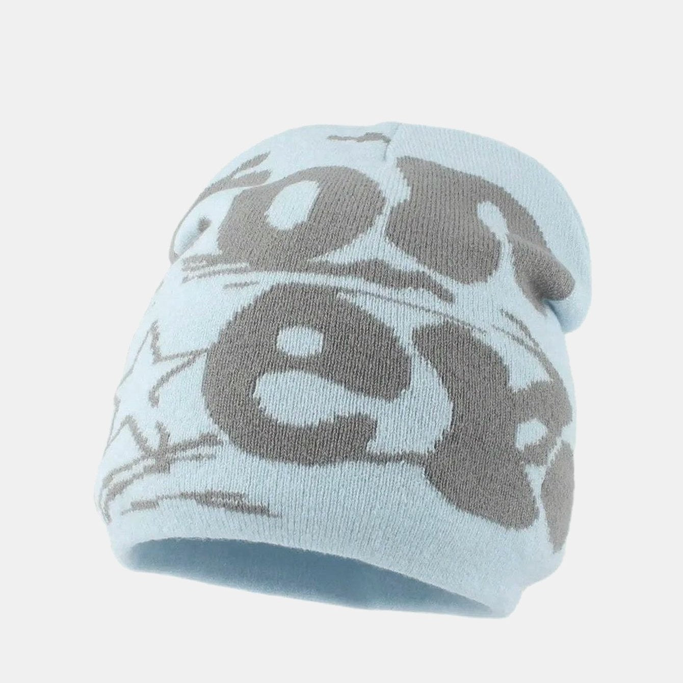 Trendy Knit Beanie Hat with Fashion Slogan Design
