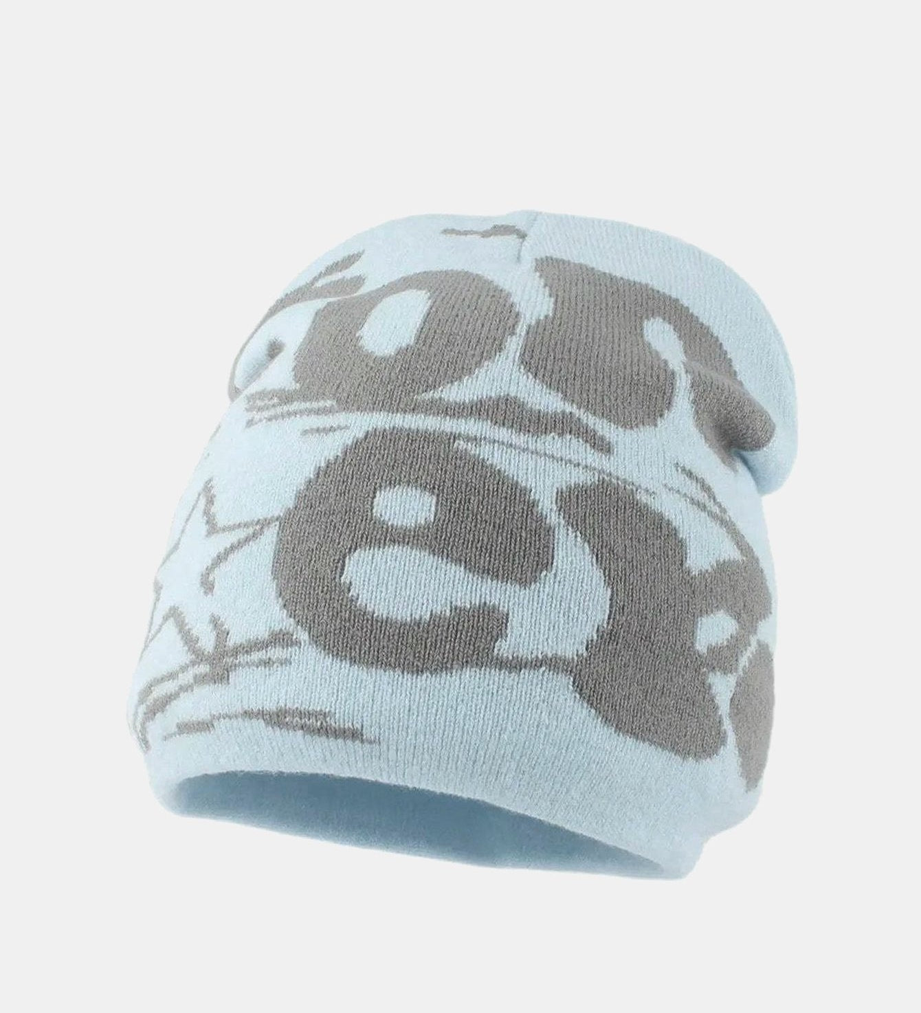 Trendy Knit Beanie Hat with Fashion Slogan Design