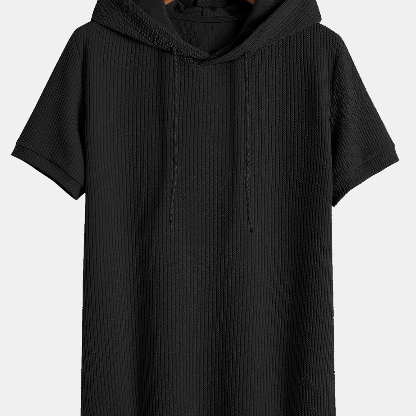Ribbed Hooded T-Shirt for a Muscle Fit