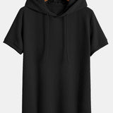 Ribbed Hooded T-Shirt for a Muscle Fit