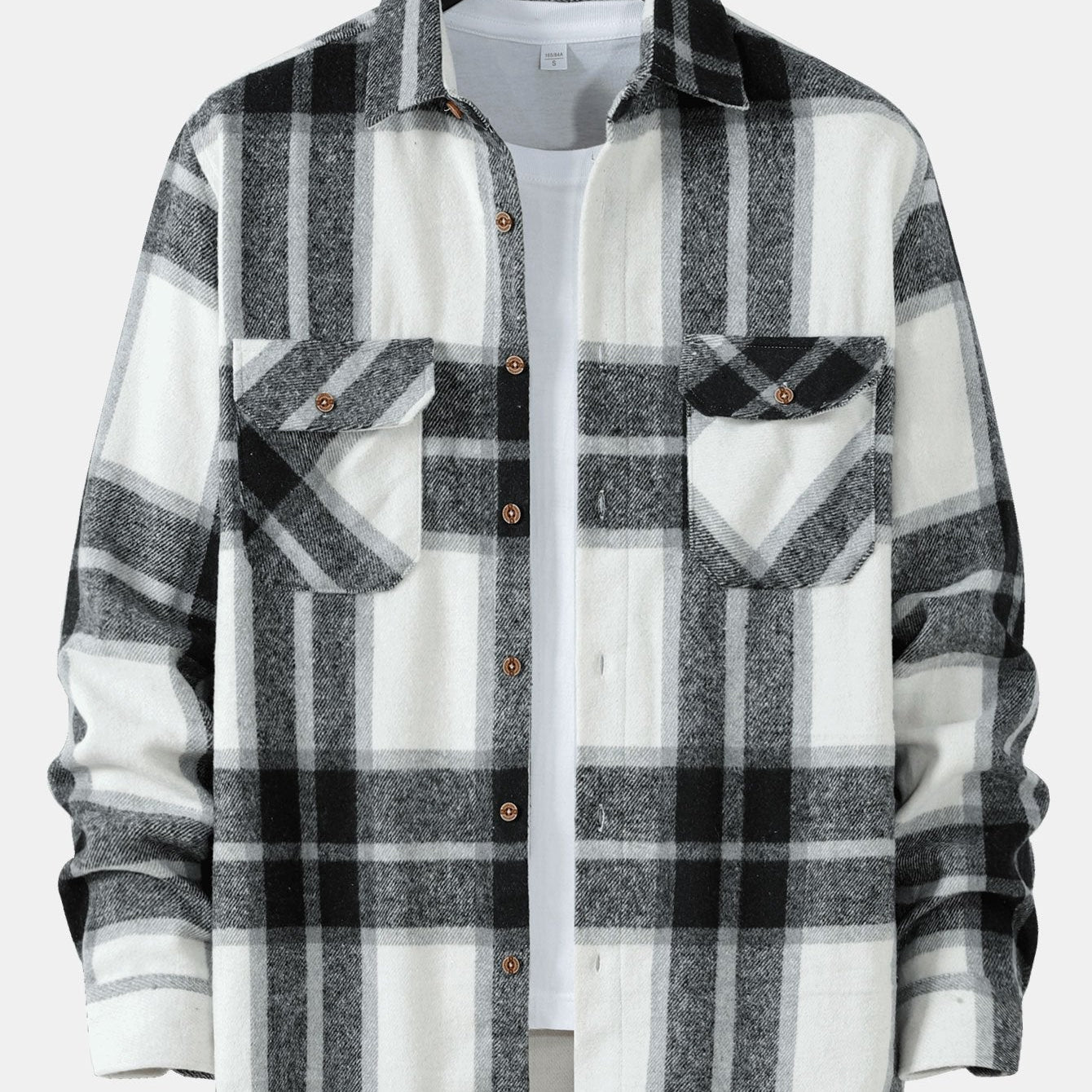 Plaid Flannel Overshirt with Double Pockets