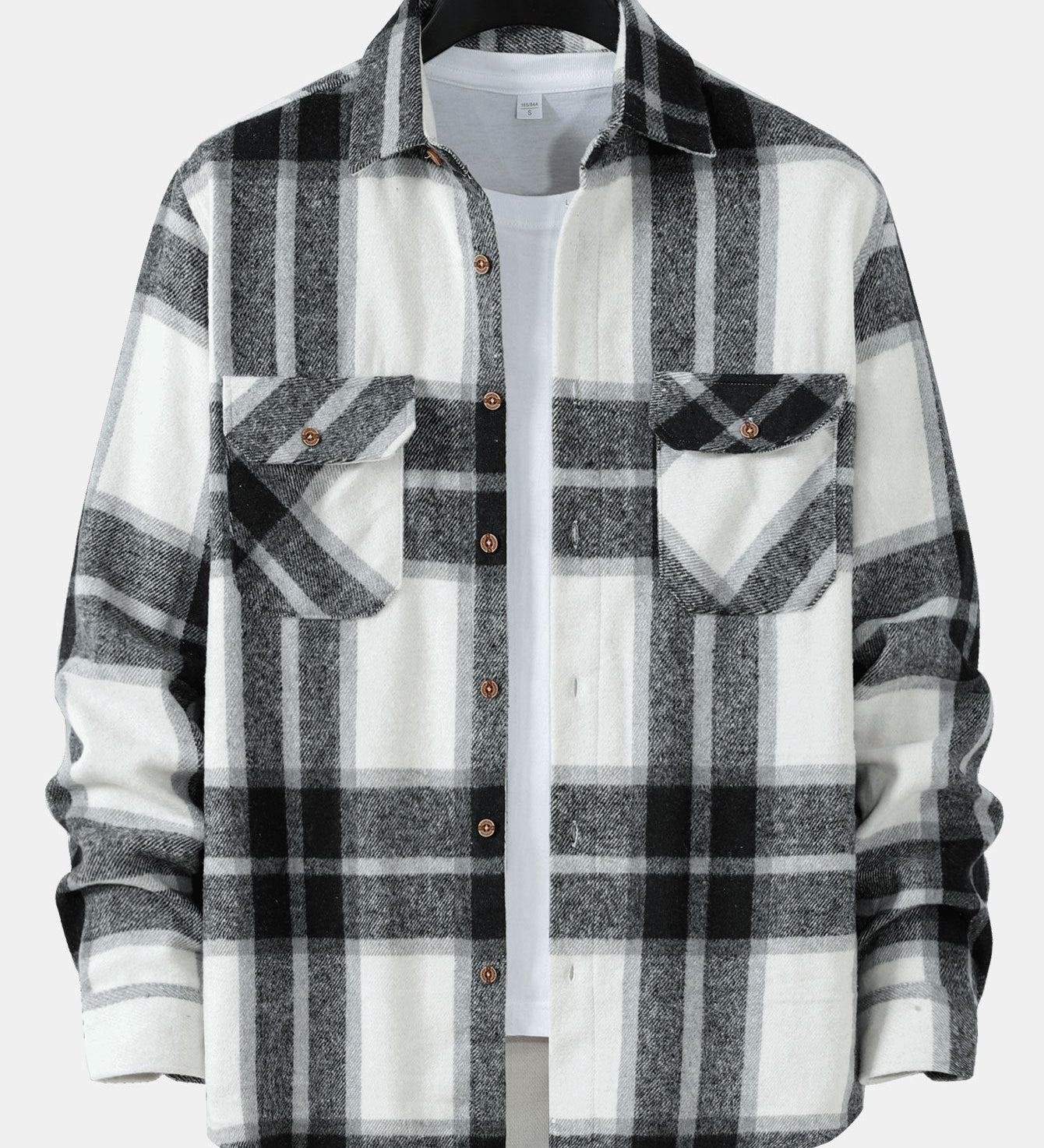 Plaid Flannel Overshirt with Double Pockets