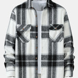 Plaid Flannel Overshirt with Double Pockets