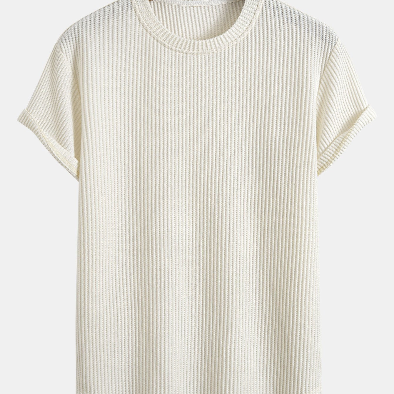 Waffle Knit Arc Hem Tee