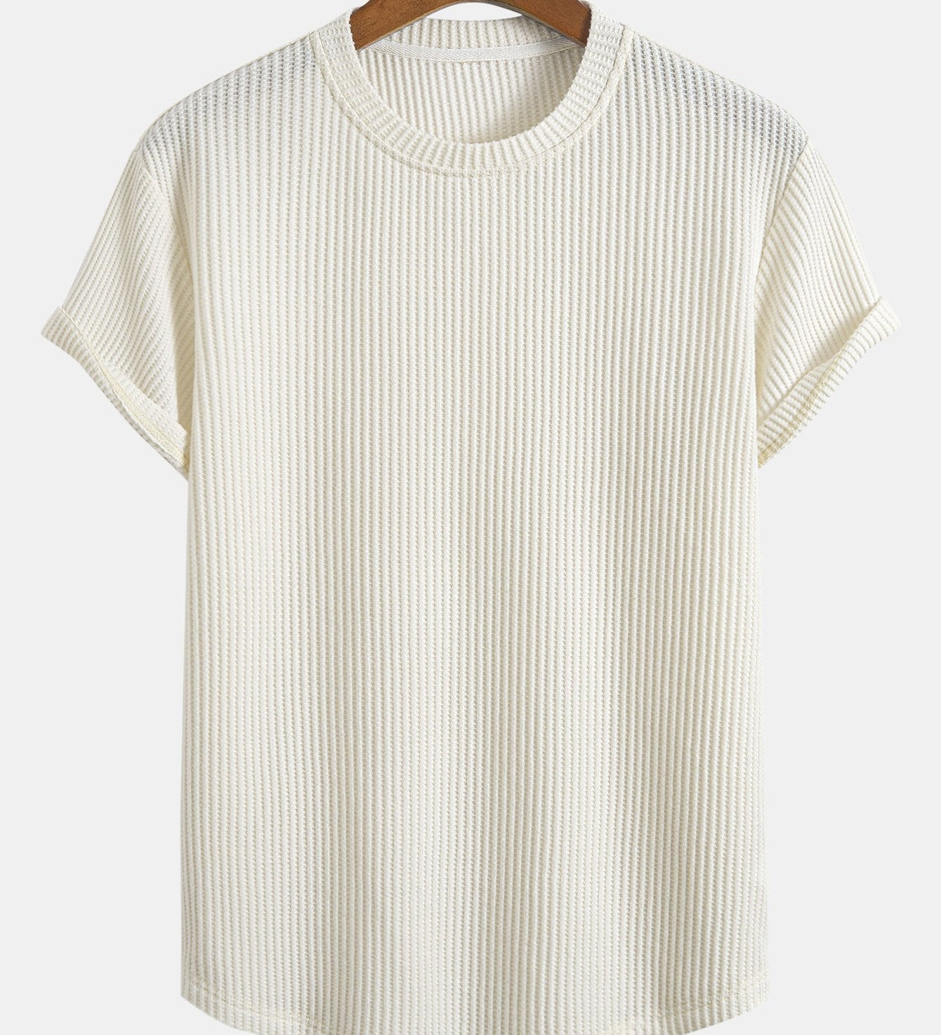 Waffle Knit Arc Hem Tee