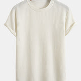 Waffle Knit Arc Hem Tee