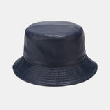 Solid PU Leather Bucket Hat