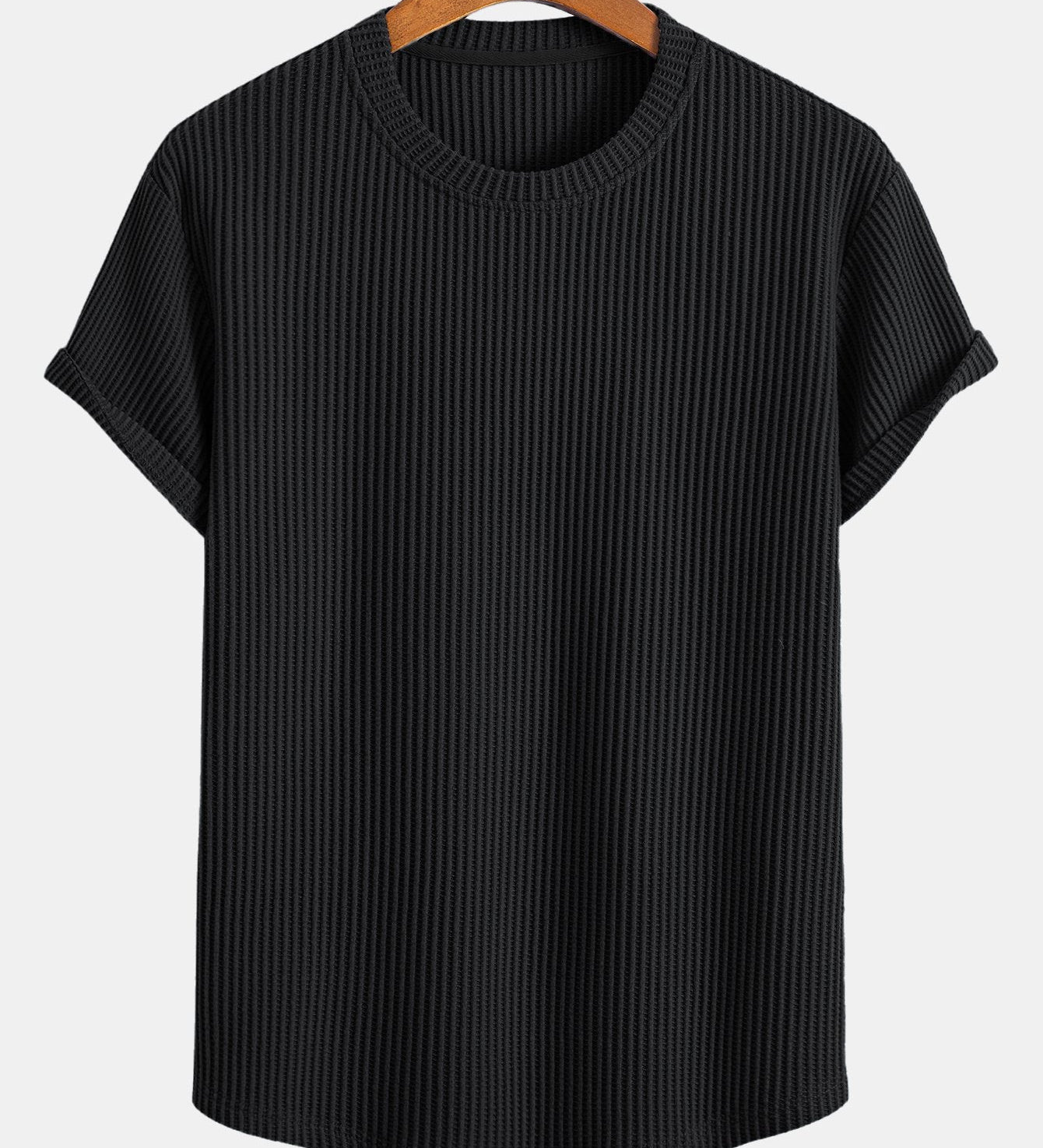 Waffle Knit Arc Hem Tee