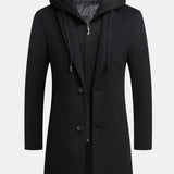 Removable Hooded Wool Overcoat