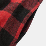 Teddy-Fleece Lined Plaid Flannel Hooded Shirt