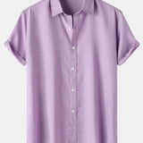 Textured Short Sleeve Button-Up Shirt