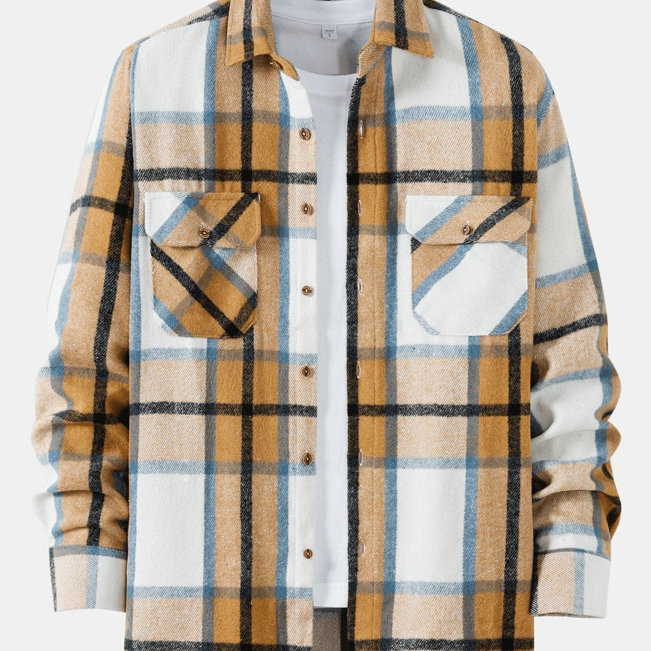 Plaid Flannel Overshirt with Double Pockets