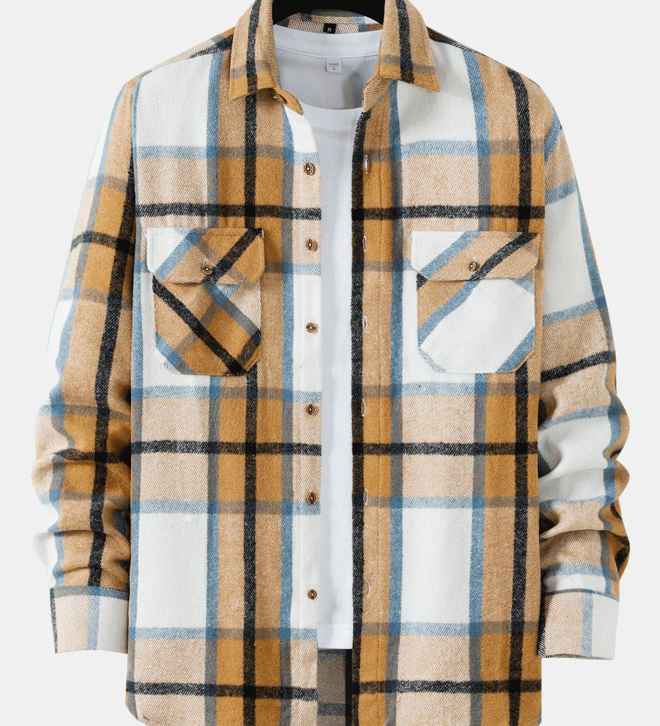 Plaid Flannel Overshirt with Double Pockets