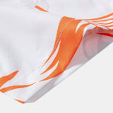 Leaf Pattern Button-Up Shirt with Matching Swim Shorts