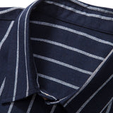 Striped Button-Up Shirt in Cotton Blend