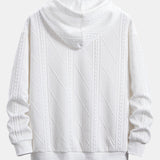 Comfortable Geometric Jacquard Hoodie and Jogger Set