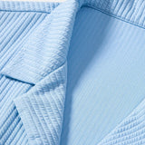 Ribbed Muscle Fit Cuban Shirt with Drawstring Ribbed Shorts