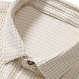 Waffle Knit Button-Up Shirt and Shorts Set