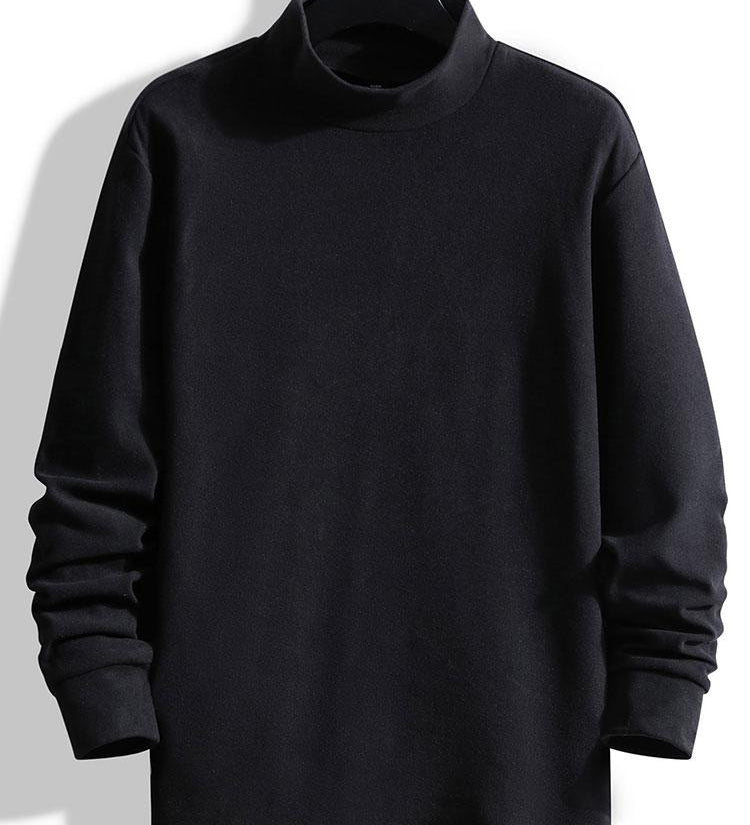 Long Sleeve Fleece Mock Neck Tee