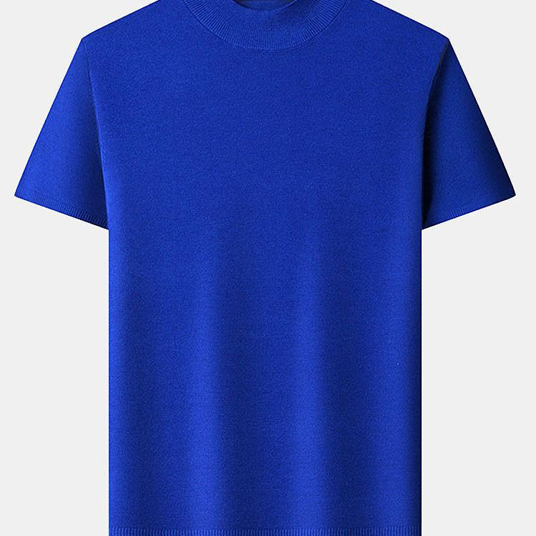 Short Sleeve Muscle-Fit Mock Neck Sweater