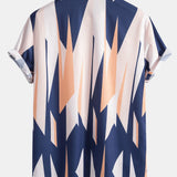 Geometric Pattern Button-Up Shirt