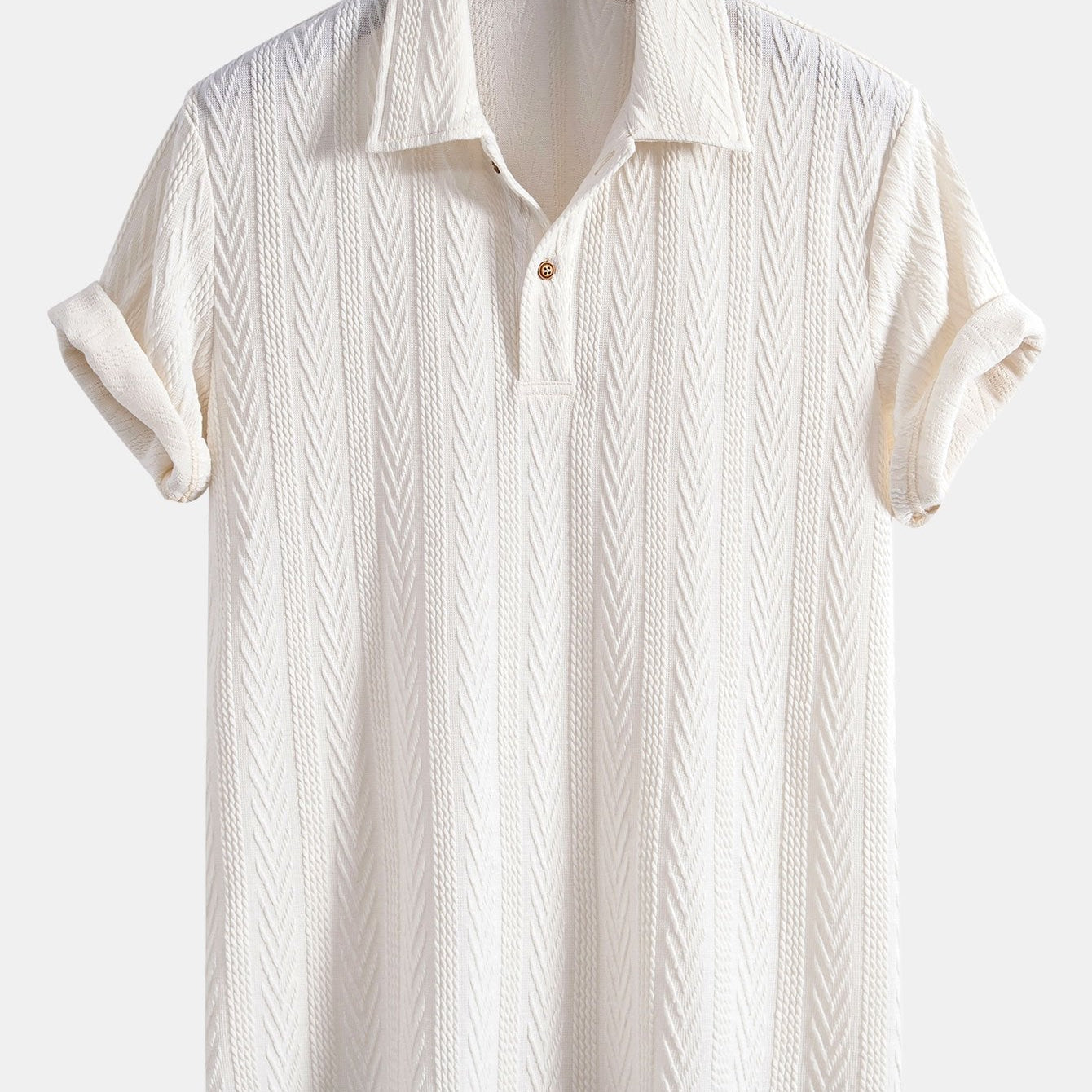 Geometric Jacquard Knit Polo