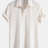 Geometric Jacquard Knit Polo