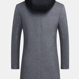 Removable Hooded Wool Overcoat
