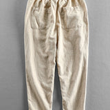 Cropped Pants in Linen-Cotton Blend