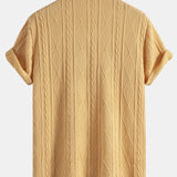 Geometric Knit Cuban Shirt with Textured Design