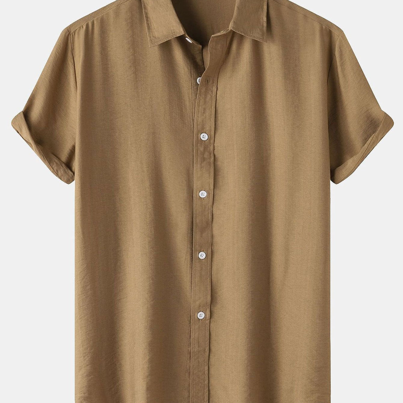 Textured Short Sleeve Button-Up Shirt