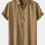 Textured Short Sleeve Button-Up Shirt