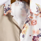 Button-Up Shirt with Floral Patchwork Print