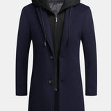 Removable Hooded Wool Overcoat