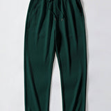 V-Neck Ribbed Polo with Short Sleeves & Straight Leg Ribbed Trousers