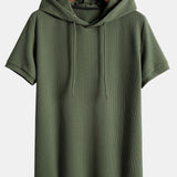 Ribbed Hooded T-Shirt for a Muscle Fit