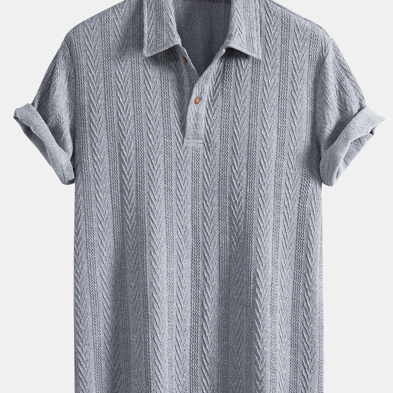 Geometric Jacquard Knit Polo
