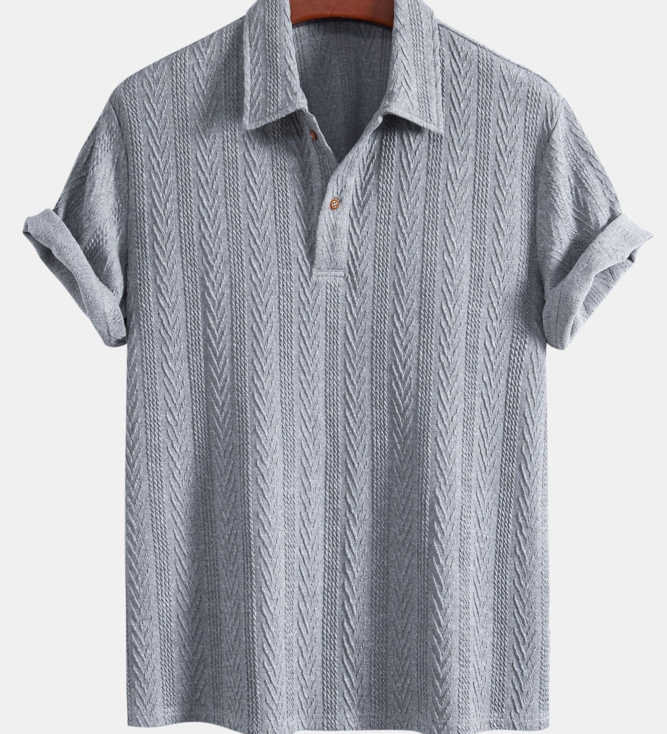 Geometric Jacquard Knit Polo