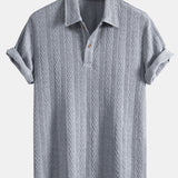 Geometric Jacquard Knit Polo