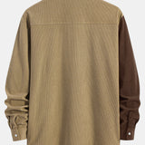 Patchwork Corduroy Shirt & Straight-Leg Corduroy Trousers