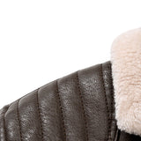PU Leather Blazer with Faux Fur Lining