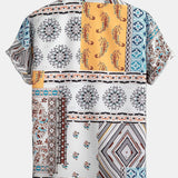 Scarf Print Button-Up Shirt with Matching Swim Shorts