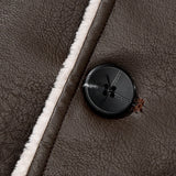 PU Leather Blazer with Faux Fur Lining