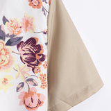 Button-Up Shirt with Floral Patchwork Print