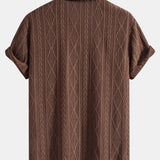 Geometric Jacquard Cuban Shirt with Straight-Leg Linen Trousers