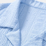 Geometric Jacquard Cuban Shirt with Straight-Leg Linen Trousers