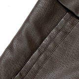 PU Leather Blazer with Faux Fur Lining