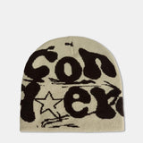 Trendy Knit Beanie Hat with Fashion Slogan Design