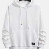Comfortable Geometric Jacquard Hoodie and Jogger Set
