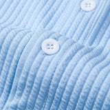 Ribbed Stand Collar Shirt with Long Sleeve and Muscle Fit